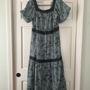 Piper & Scoot Blue Floral Midi Dress